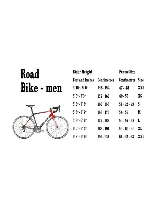 mens bike size by height