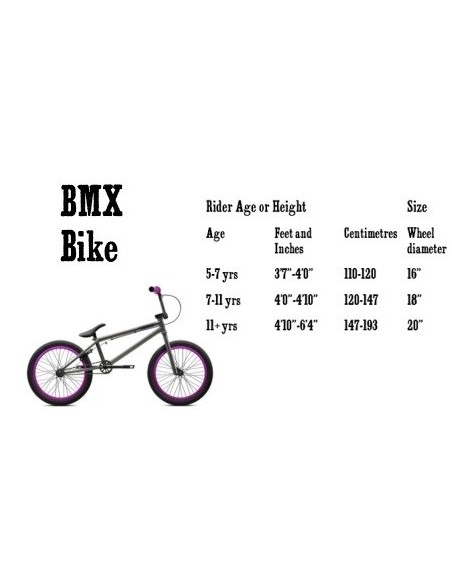 Bmx bike wheel size chart hotsell