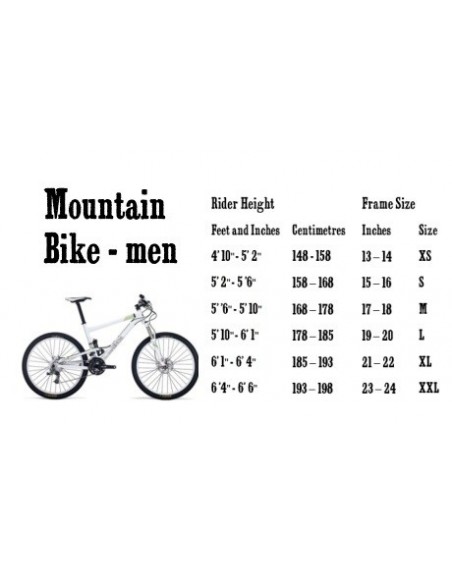 Mens bike size guide sale