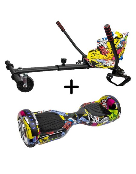 Grafitti Black Hoverboard & Kart Bundle